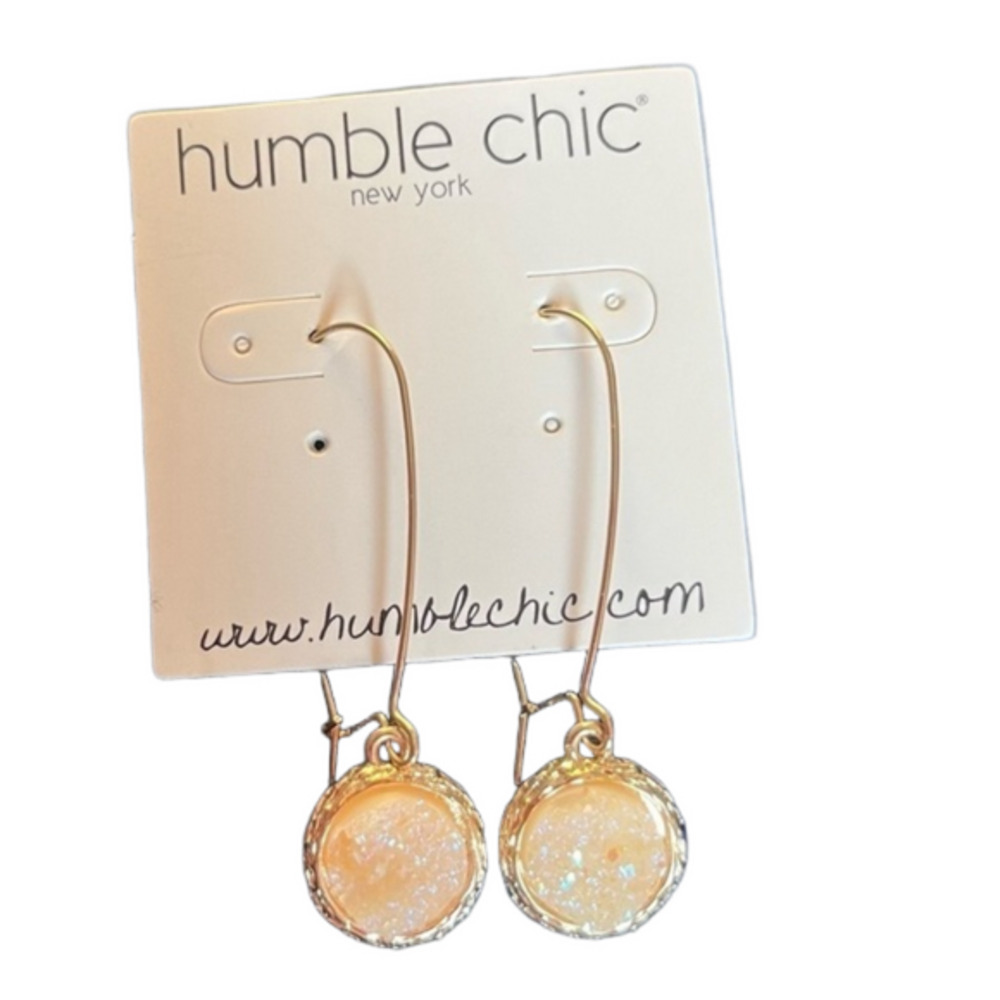 Humble Chic Simulated Druzy Threader Drop Earrings
